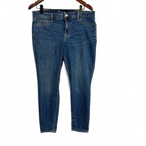 GAP Womens Jeans Sz 10 /30 Blue Denim Jegging Button Fly Casual Denim Distressed